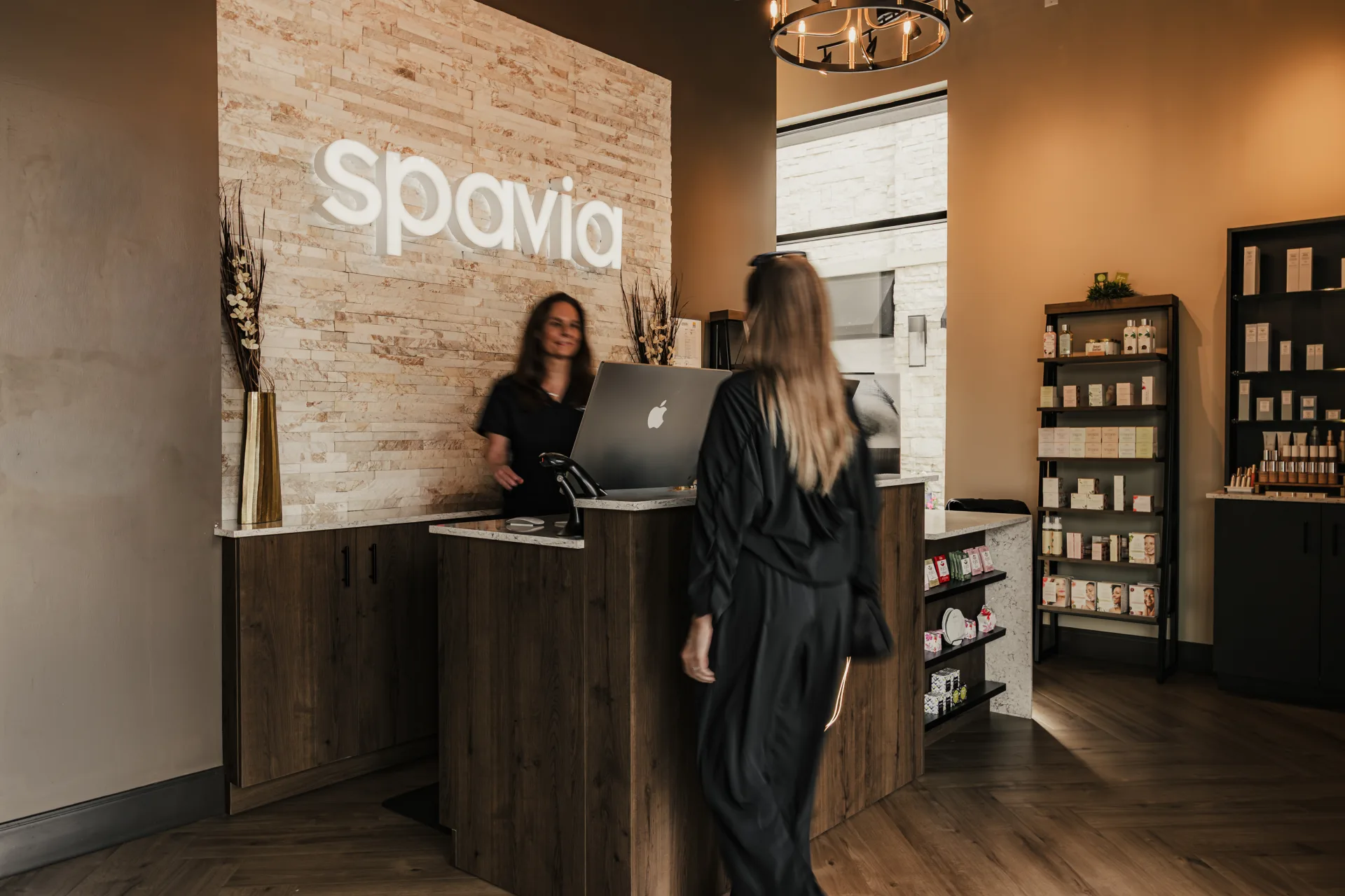 The warm welcome desk at a Spavia Day Spa